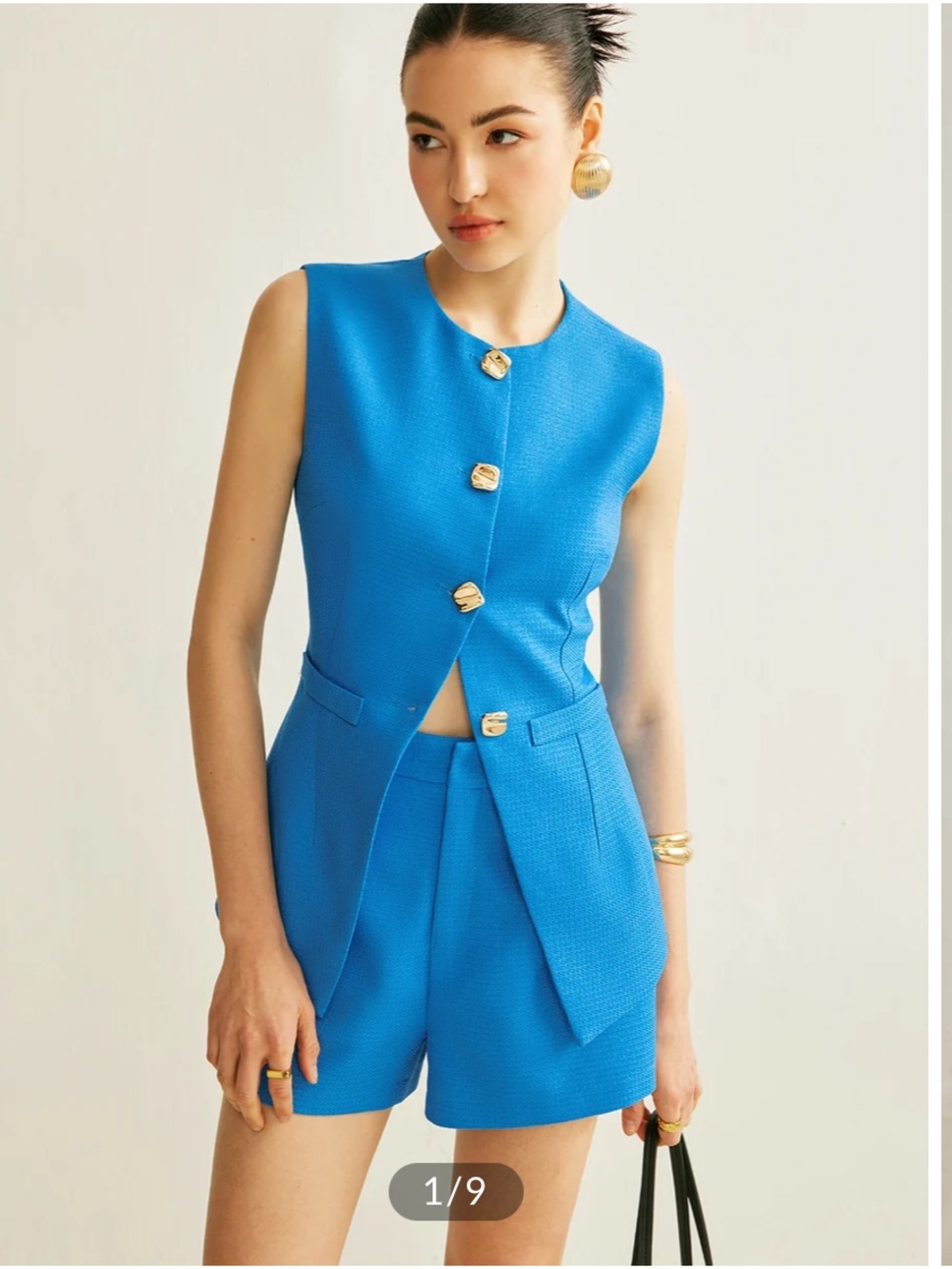 Commense Bright Blue High-Waist Women’s Shorts
